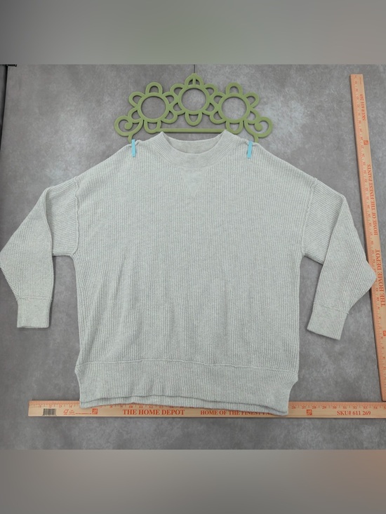 aerie Sweaters - aerie Crewneck Sweater - Light Gray/white